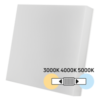 LED плафониера със сменяема мощност и цветна температура, 18/24/30W, 3000/4000/5000K, IP54, IK08,   бяла Квадрат
