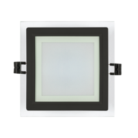 LED стъклен панел квадрат IP44 черен ринг  220V-240V AC 120° 18W 4200K SMD 2835