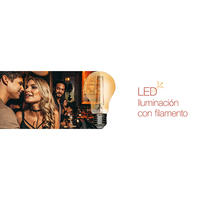 LED димиращ filament крушка амбър E27 220V-240V AC 360° 8W 2500К Filament