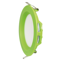 LED панел за вграждане кръг зелена рамка топла  110-265V 120° 6W 2700K SMD 2835