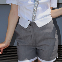 STONE COLLAR DENIM SHORTS