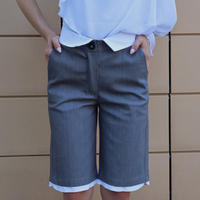 STONE COLLAR DENIM BERMUDAS