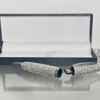 Луксозна химикалка с кристали и вградена USB памет 32GB
