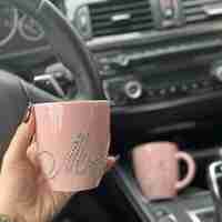 Чаша baby pink с надпис Мама