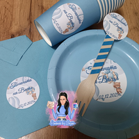 Чаша с персонализирана декорация - Мече с балони в синьо 2