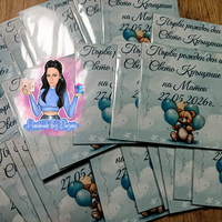 Магнити на тема ''Мече с балони в синьо 3