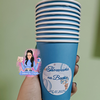 Чаша с персонализирана декорация - Мече с балони в синьо 2