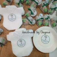 Чинии с персонализирана декорация ''Мече със зелени балони''