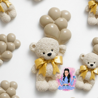 Подаръци за гости - мече с балони (бежови)