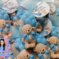 Подаръци за гости - мече с балони (сини)