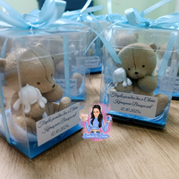 Подаръци за гости - мече в кутия с пера