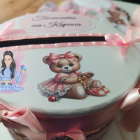 Кутия за парични подаръци и картички '' Мече с панделка '' '