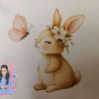 Кърпа (месал) за бебешка погача - '' Зайче с цвете''