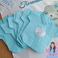 Салфетка боди с декорация - '' Слонче в синьо ''