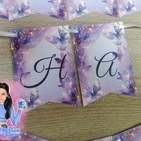 Банер в лилаво с пеперуди