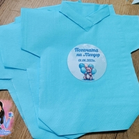 Салфетка боди - '' Мече с балони в синьо 3''