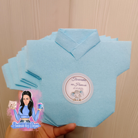 Салфетка боди с декорация - '' Слонче в синьо ''