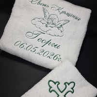 Хавлия за кръщене с ангелче