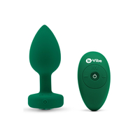 Анална тапа с дистанционно B-Vibe Vibrating Jewel Зелен M/L