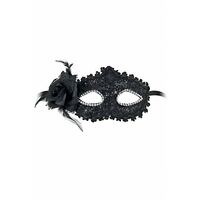 Маска за очи с цвете - Черна Shhh Blindfold Maskarade