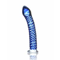 Стъклено Релефно Дилдо Pipedream Icicles Синьо
