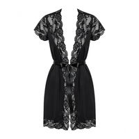 Еротичен Халат Obsessive PEIGNOIR Черен XXL/XXXL