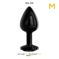 AFTERDARK Метална анална тапа Blackgem с черен камък, размер M
