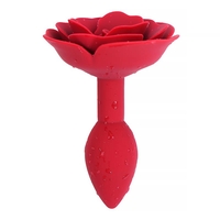 A-GUSTO Rose – червен силиконов анален плъг с роза