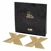 Щитчета за зърна - Flash Cross Златист Bijoux Indiscrets FLASH