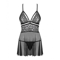 Нощница Obsessive 838-BAB-1 Черен S/M
