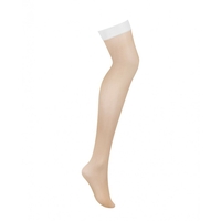 Чорапи с Колан за Жартиери Obsessive S814 Бял S/M