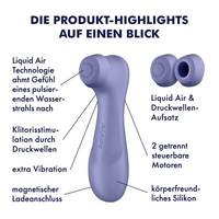 Вижте по-голямо 
Изтегляне на всички изображения 
SATISFYER Pro 2 Gen 3 Технология за течен въздух Засмукване и вибрация Лилав