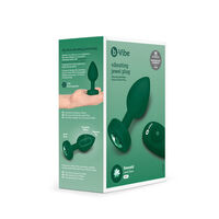 Анална тапа с дистанционно B-Vibe Vibrating Jewel Зелен M/L