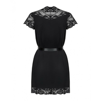 Еротичен Халат Obsessive PEIGNOIR Черен XXL/XXXL