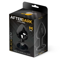 AFTERDARK Метална анална тапа Blackgem с черен камък, размер M