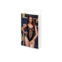 Боди - Fishnet Jacquard V Teddy Кралски Размер Baci Lingerie BW3134-BLKQS Черен XL Queen