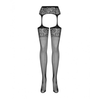 Чорапи с Колан за Жартиери Obsessive Garter stockings S500 Черен S/M/L