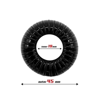 BEAST RINGS Пръстен за пенис, супер гъвкав и устойчив, райет, 1.9 см, черен