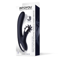 INTOYOU Darkspace Vibe вибратор с въртящи се езици в синьо