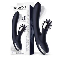 INTOYOU Darkspace Vibe вибратор с въртящи се езици в синьо
