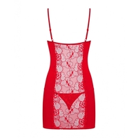 Комплект нощница и прашки Obsessive Heartina Червен XXL/XXXL