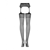 Чорапи с Колан за Жартиери Obsessive Garter stockings S500 Черен S/M/L