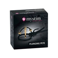 БДСМ аксесоар Mystim Plunging Pete Corona, силиконов, черен със златни топчета