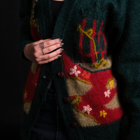 Винтидж ръчно плетена жилетка