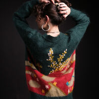 Винтидж ръчно плетена жилетка