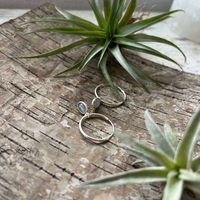 Silver kyanite hoops