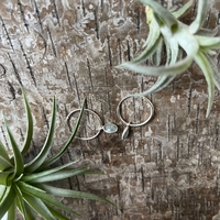 Silver kyanite hoops