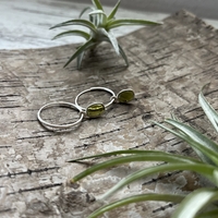 Green tourmaline hoops