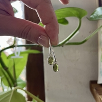 Green tourmaline hoops