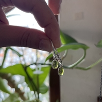 Green tourmaline hoops